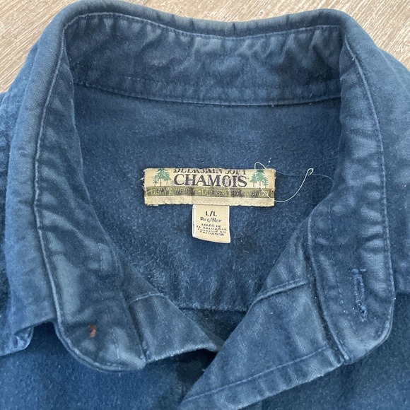 Cabela’s Deerskin Chamois Shirt Turquoise Blue Button Down Soft Men’s Large - Picture 4 of 6